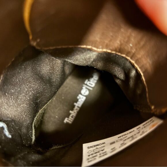 Timberland Ankle Boots Women Size 8 Wheat Tan Chunky Wedge Heel - Picture 9 of 10